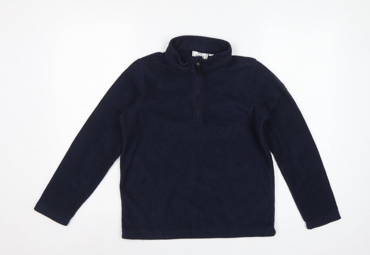 TOG24 Boys Blue 12-13 Years Fleece 1/4 Zip Pullover Sweatshirt