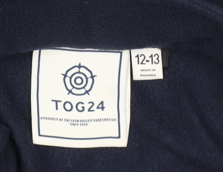 TOG24 Boys Blue 12-13 Years Fleece 1/4 Zip Pullover Sweatshirt