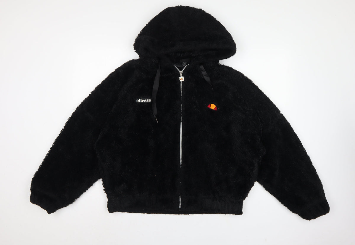 Ellesse Women’s Black UK 10 Giovanna Hooded Faux Fur Fleece Jacket