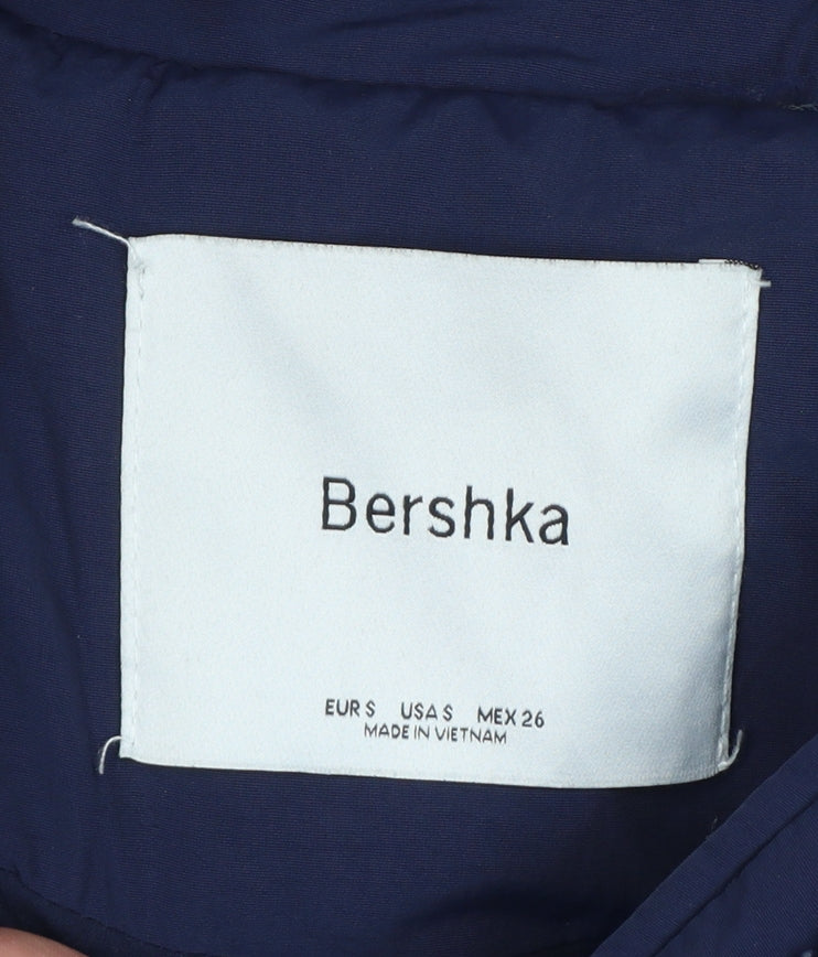 Bershka Women Blue S Teddy Fleece Jacket Full Zip Outdoor