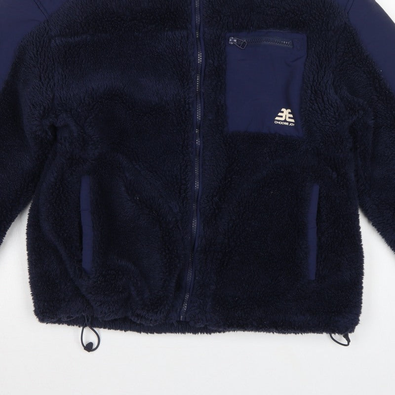 Bershka Women Blue S Teddy Fleece Jacket Full Zip Outdoor