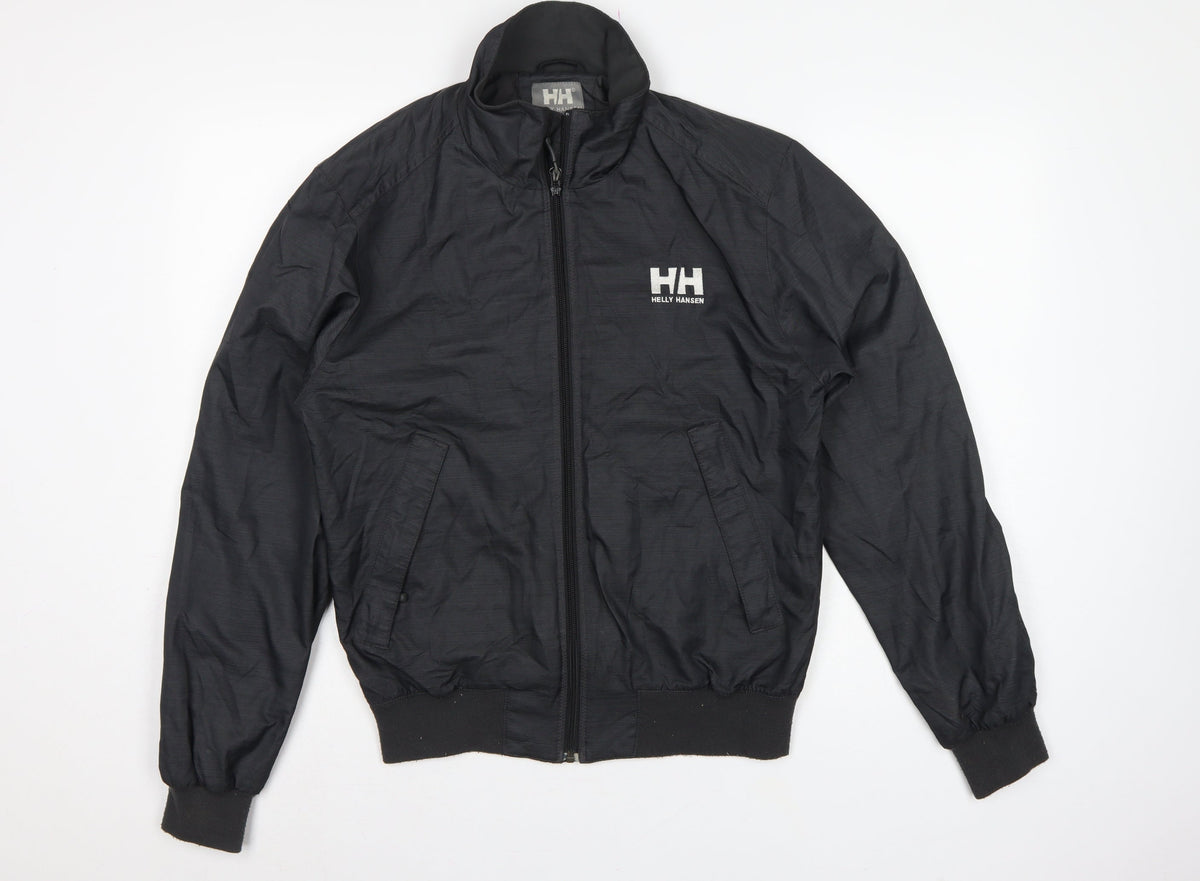 Helly Hansen Men's Black S Bomber Jacket Full Zip Logo Pockets