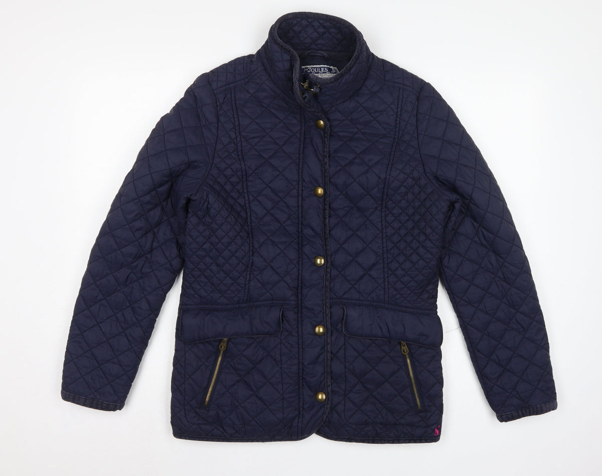 Joules Women’s Blue UK 14 Quilted Padded Mid-Length Jacket