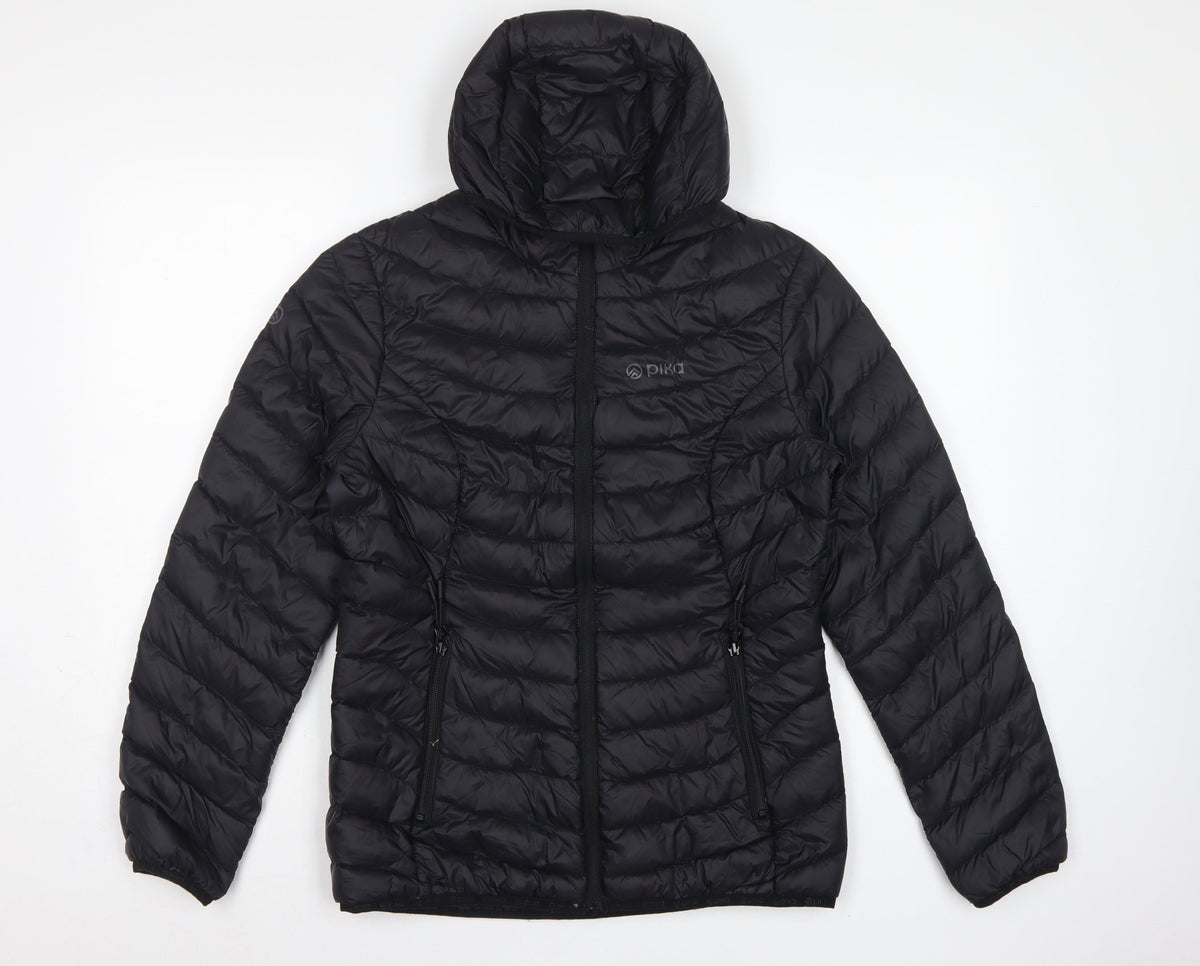 Pika Men's Black S Hooded Puffer Jacket Quilted Insulated Outdoor