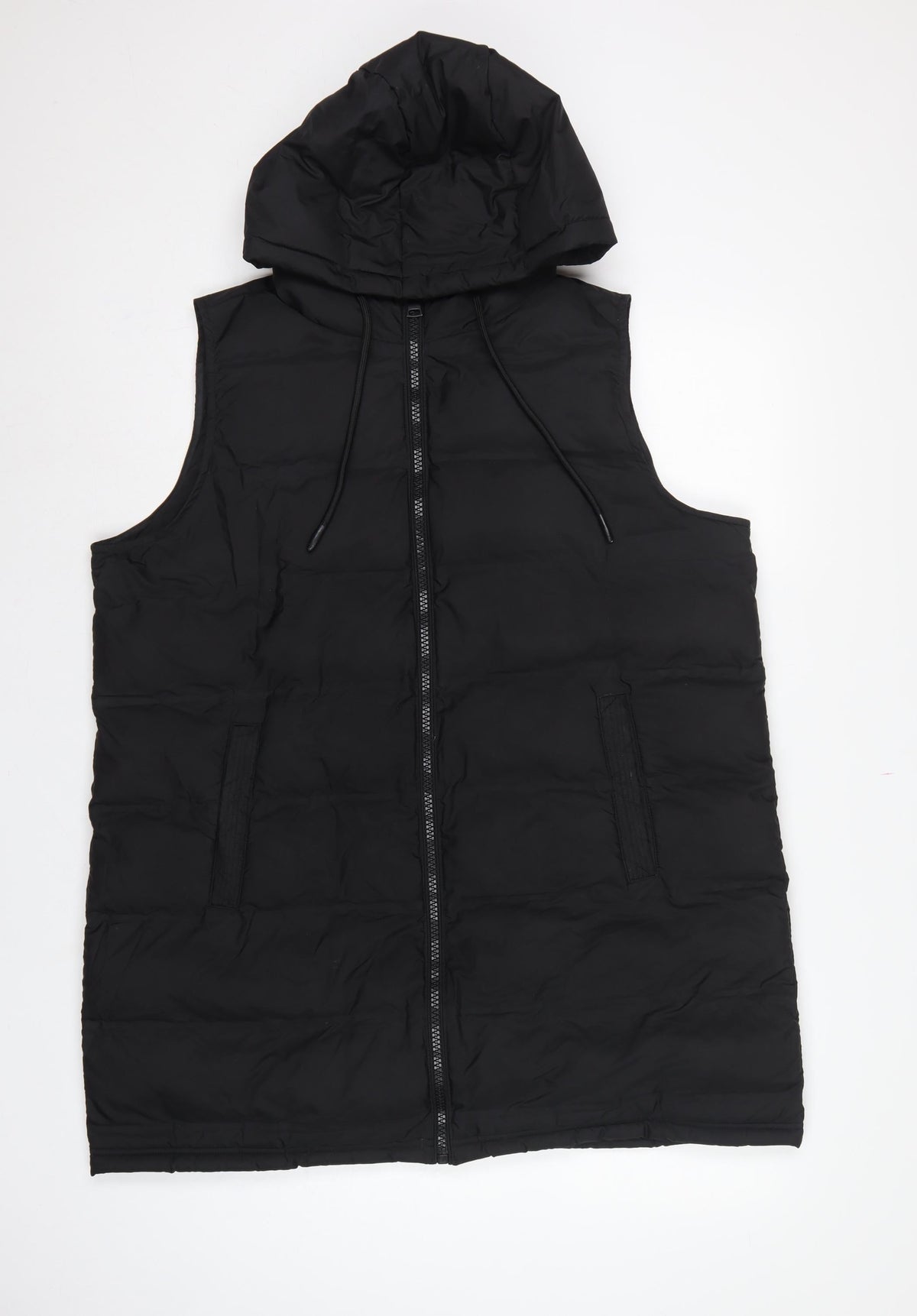 Dunnes Stores Women Black Size 18 Hooded Padded Longline Puffer Gilet