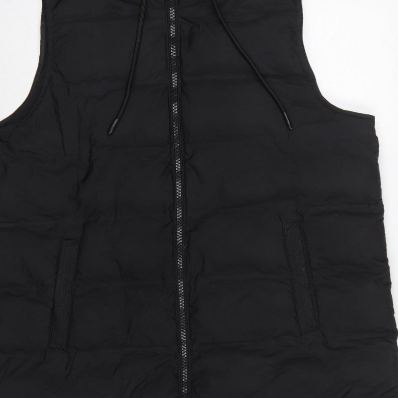 Dunnes Stores Women Black Size 18 Hooded Padded Longline Puffer Gilet