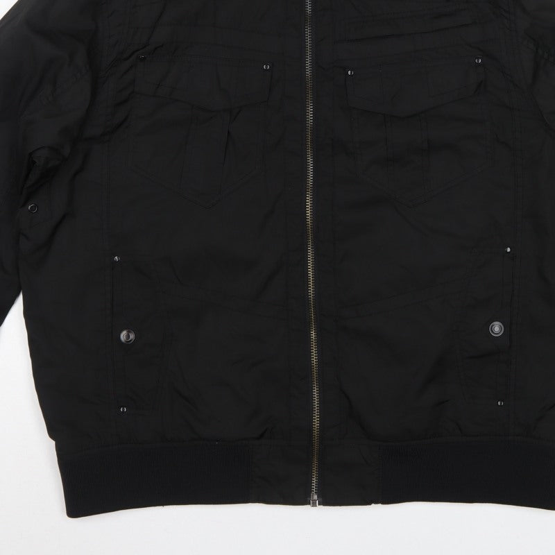 Burton London Men's Black XXL Bomber Jacket Zip Pockets Collared