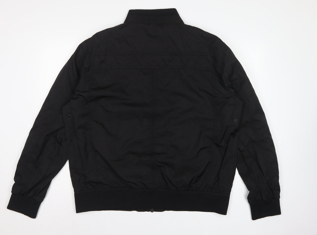 Burton London Men's Black XXL Bomber Jacket Zip Pockets Collared