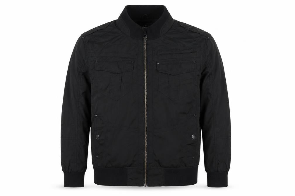 Burton London Men's Black XXL Bomber Jacket Zip Pockets Collared