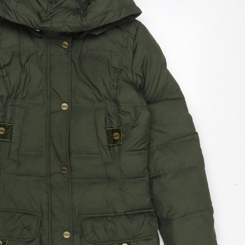 Per Una Women’s Green Small Long Hooded Down Puffer Coat