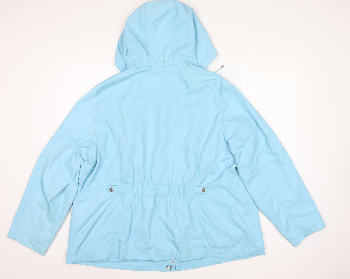 Marks & Spencer Women's Blue UK 22 Hooded Rain Coat Jacket