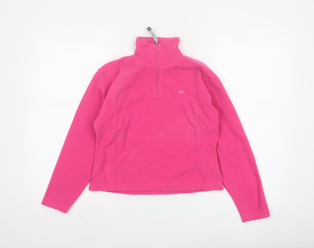 Trespass Girls Pink 9-10 Years Fleece 1/4 Zip Pullover Sweatshirt