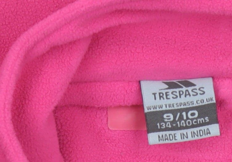 Trespass Girls Pink 9-10 Years Fleece 1/4 Zip Pullover Sweatshirt