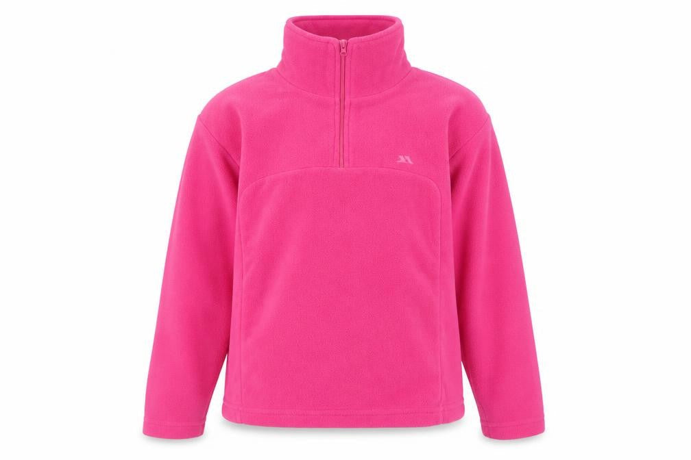 Trespass Girls Pink 9-10 Years Fleece 1/4 Zip Pullover Sweatshirt