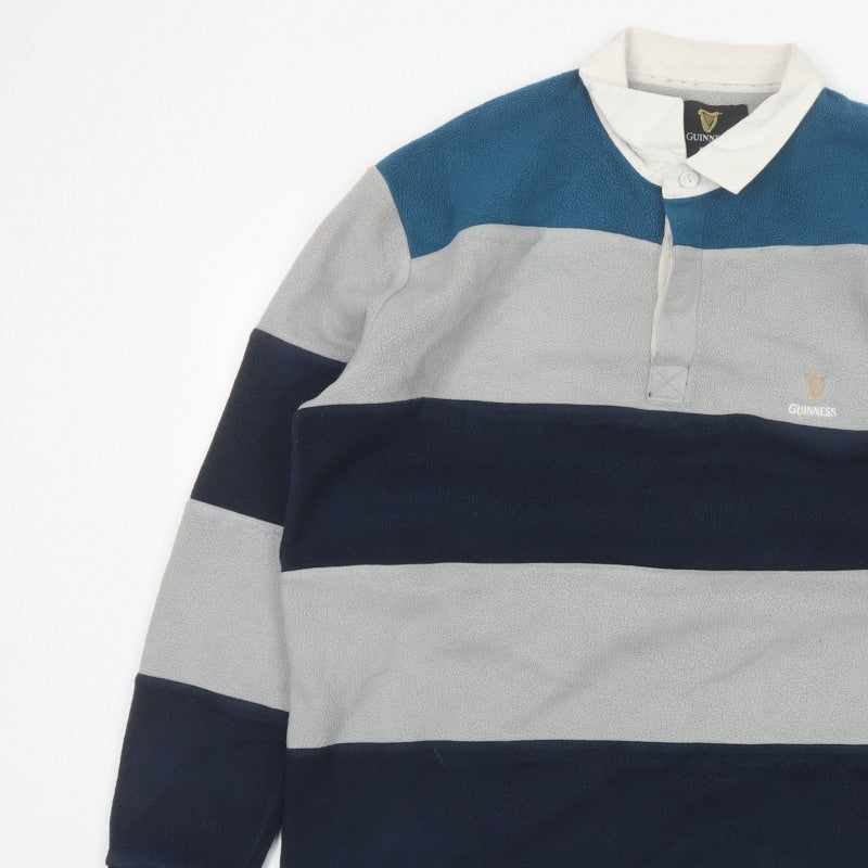 Additional view of Guinness Men's Multicoloured 2XL Long Sleeve Fleece Polo Shirt