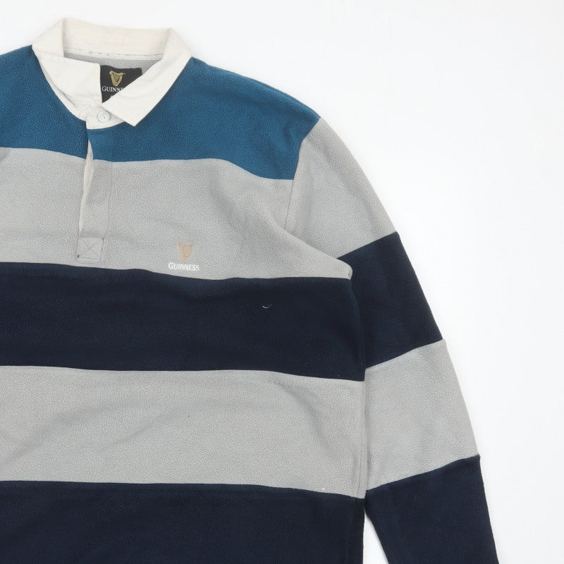 Additional view of Guinness Men's Multicoloured 2XL Long Sleeve Fleece Polo Shirt