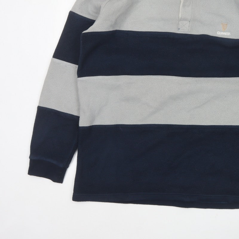 Additional view of Guinness Men's Multicoloured 2XL Long Sleeve Fleece Polo Shirt