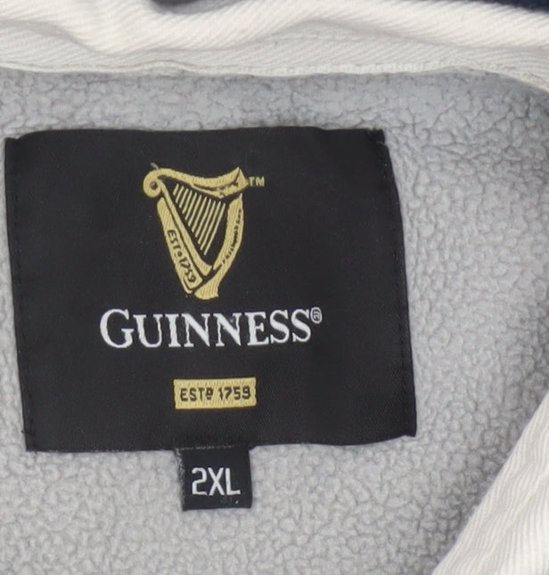 Additional view of Guinness Men's Multicoloured 2XL Long Sleeve Fleece Polo Shirt