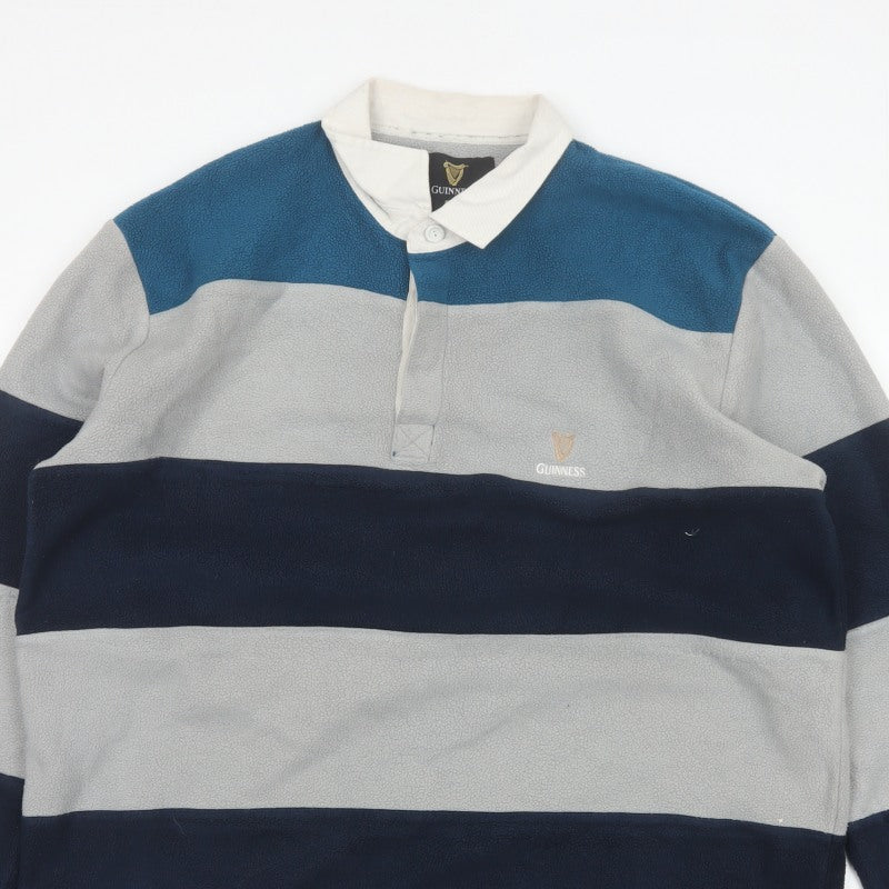 Additional view of Guinness Men's Multicoloured 2XL Long Sleeve Fleece Polo Shirt