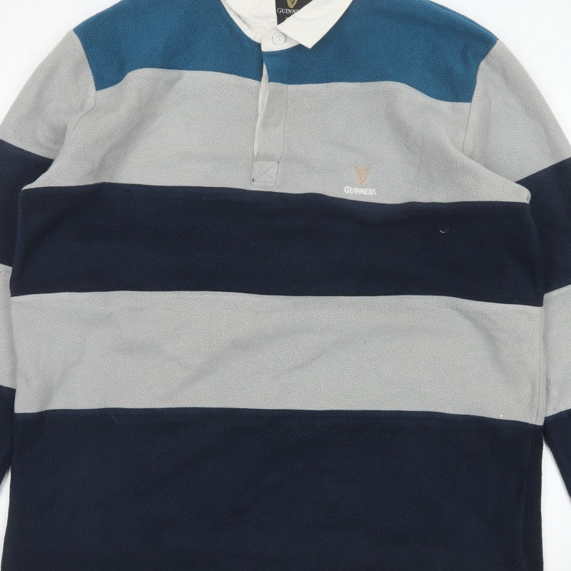 Additional view of Guinness Men's Multicoloured 2XL Long Sleeve Fleece Polo Shirt