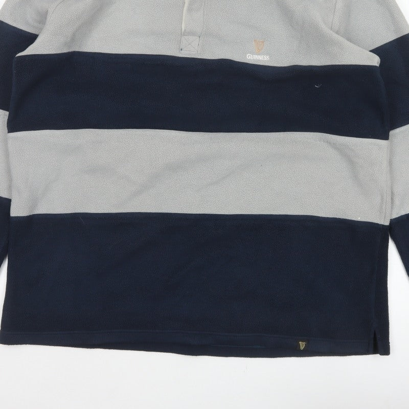 Additional view of Guinness Men's Multicoloured 2XL Long Sleeve Fleece Polo Shirt