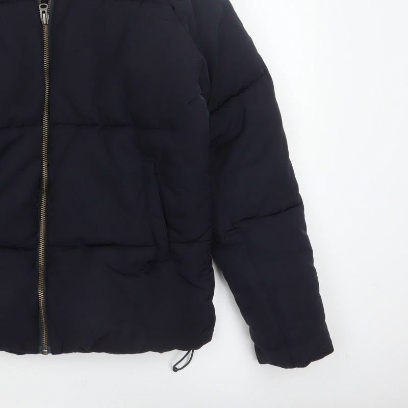 ASOS Men’s Black M Puffer Jacket Quilted Insulated Full Zip