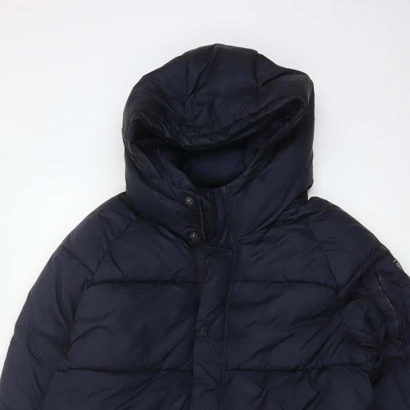 Zara Boys Navy 13-14 Years Hooded Puffer Jacket Padded Winter Coat