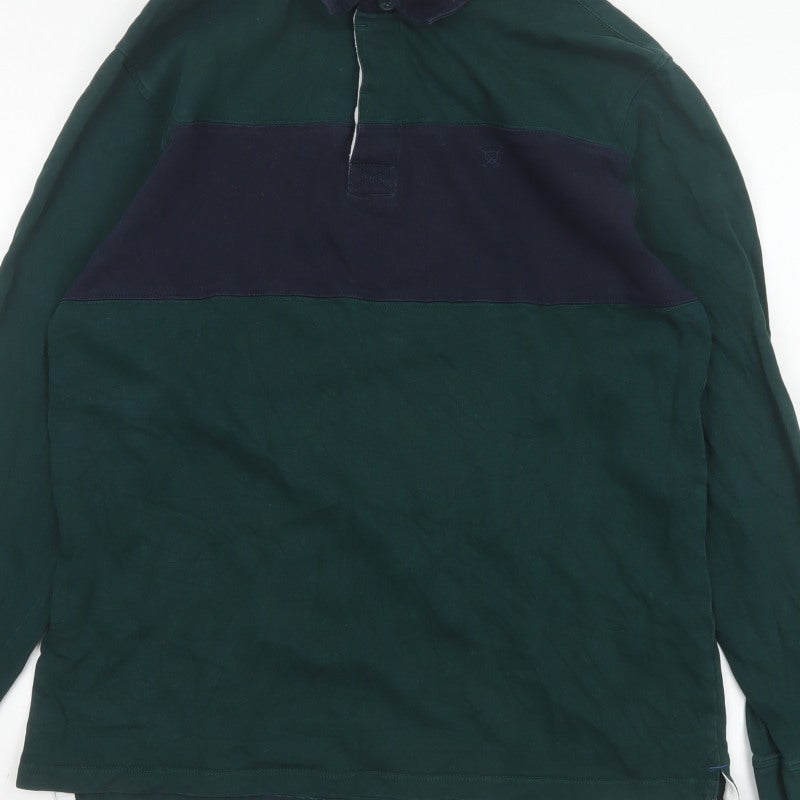 Additional view of James Pringle Men’s Green Navy Colourblock Long Sleeve Polo L