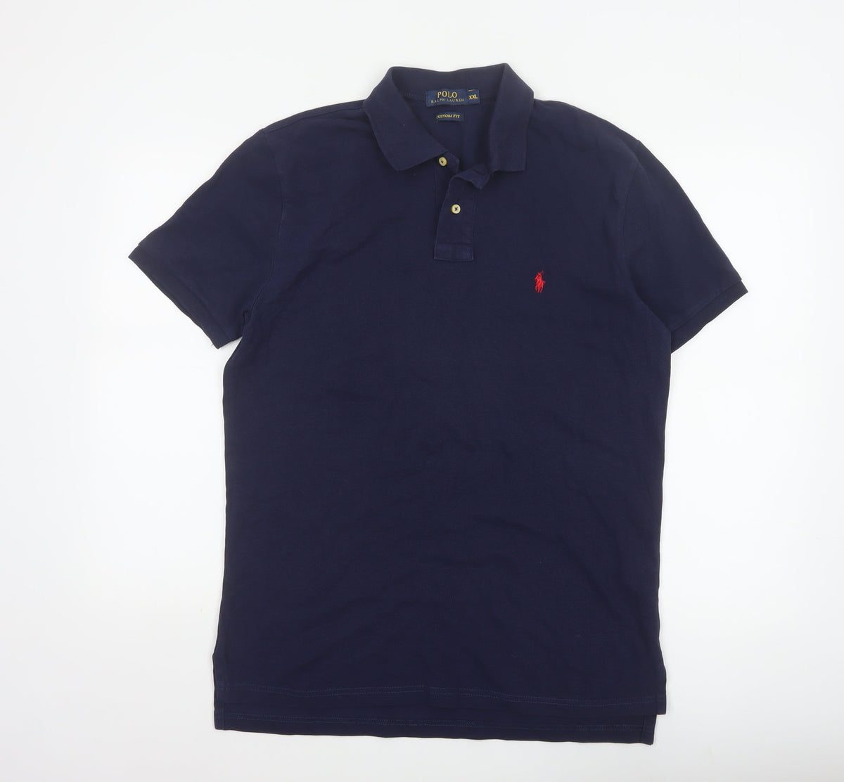 Polo Ralph Lauren Men's Blue 2XL Custom Fit Cotton Short Sleeve Polo