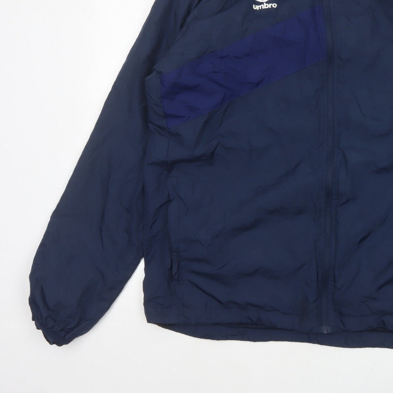 Umbro Men’s Blue 2XL Windbreaker Jacket Full Zip Sports Logo