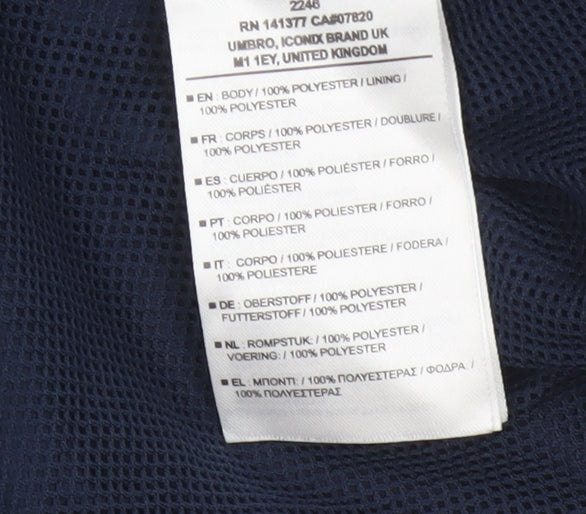 Umbro Men’s Blue 2XL Windbreaker Jacket Full Zip Sports Logo