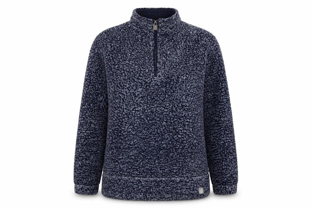 Weird Fish Women’s Blue Size 10 1/4 Zip Fleece Pullover Sweatshirt