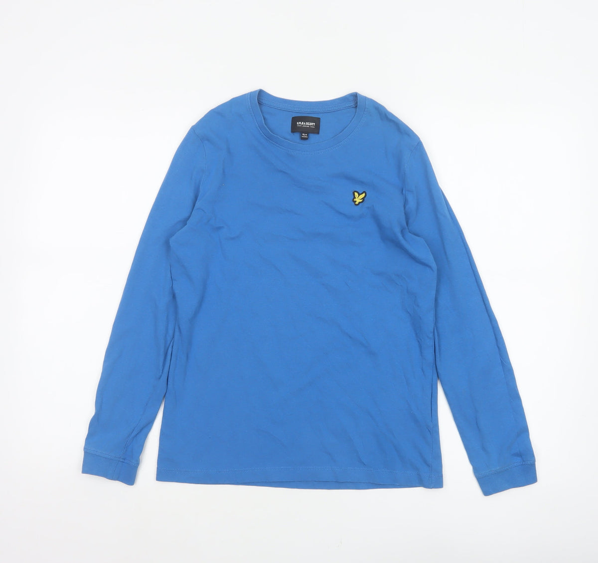 Lyle & Scott Boys Blue 10-11 Years Long Sleeve Basic Cotton Logo T-Shirt