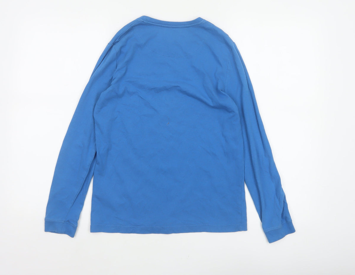 Lyle & Scott Boys Blue 10-11 Years Long Sleeve Basic Cotton Logo T-Shirt
