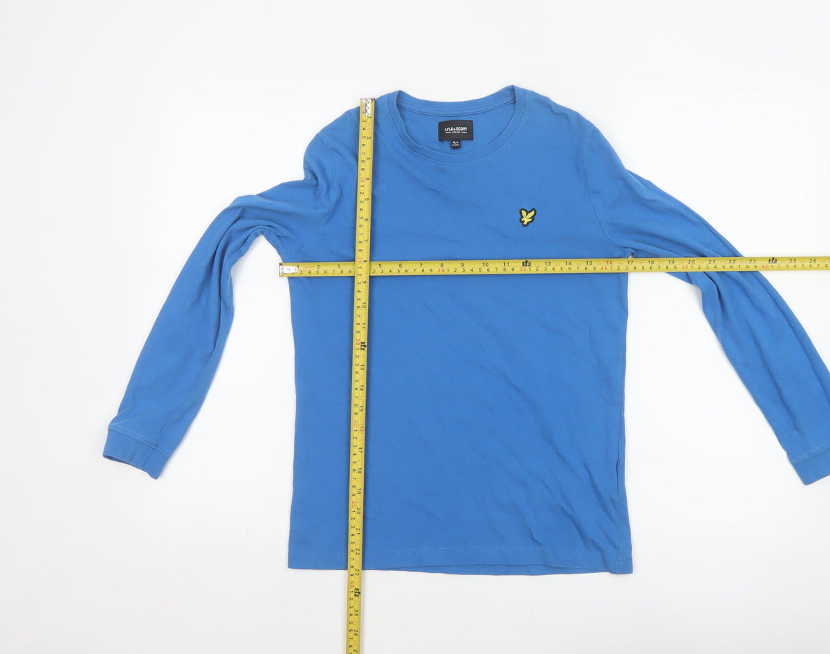 Lyle & Scott Boys Blue 10-11 Years Long Sleeve Basic Cotton Logo T-Shirt