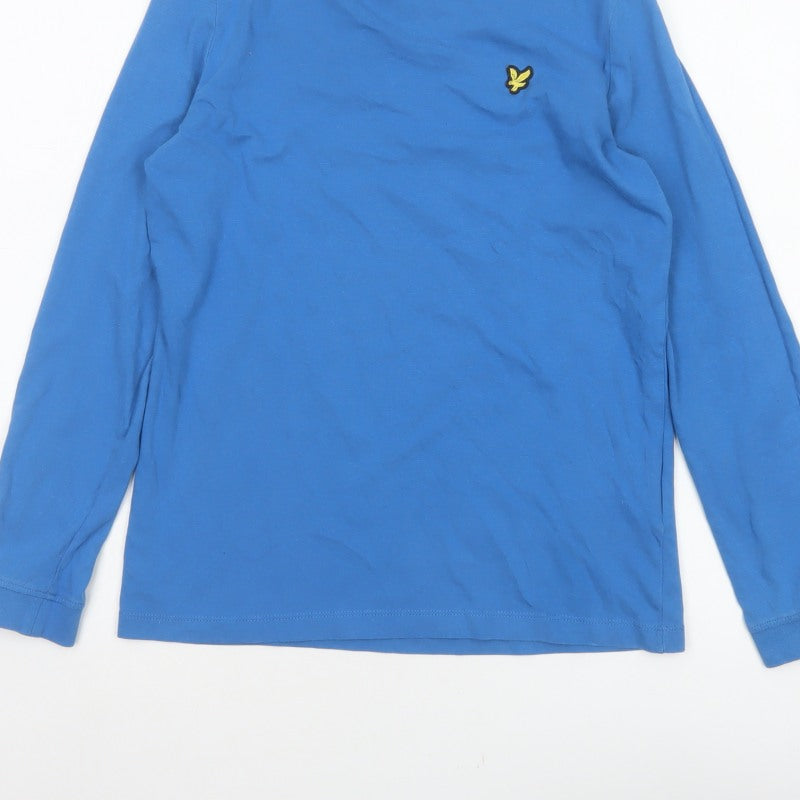 Lyle & Scott Boys Blue 10-11 Years Long Sleeve Basic Cotton Logo T-Shirt