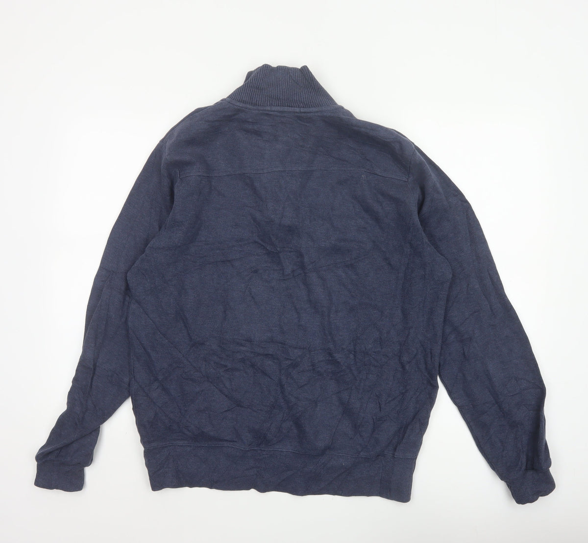 Gant Men’s Blue M Cotton Half Zip Mock Neck Knit Jumper