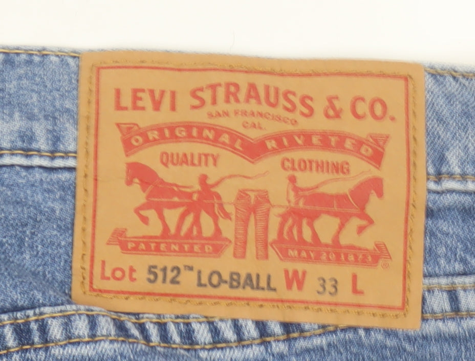 Levi's 512 Lo-Ball Men's Blue W33 Slim Tapered Stretch Jeans