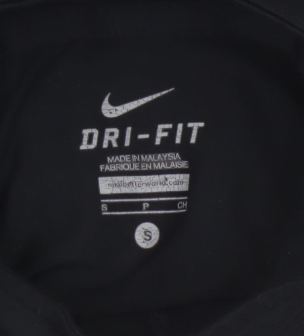 Nike Women Black UK 8 Dri-FIT 1/4 Zip Athletic Running Pullover Top