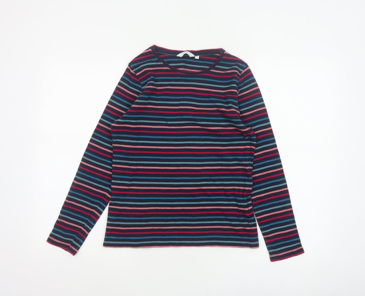 ISLE Women’s Multicoloured Striped Jersey Long Sleeve T-Shirt UK 10