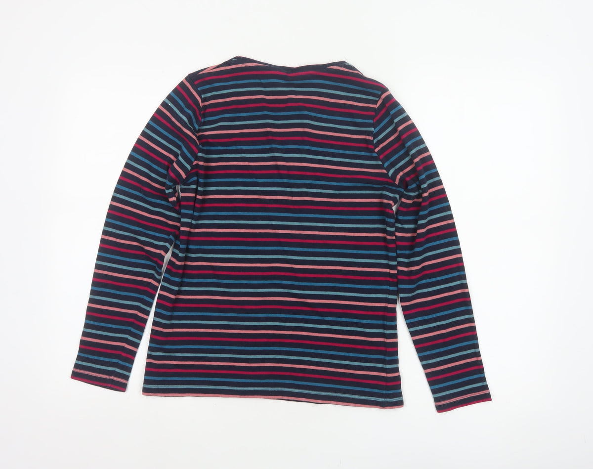 ISLE Women’s Multicoloured Striped Jersey Long Sleeve T-Shirt UK 10