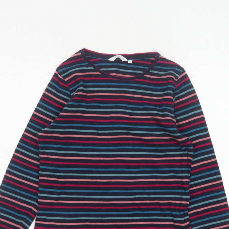 ISLE Women’s Multicoloured Striped Jersey Long Sleeve T-Shirt UK 10
