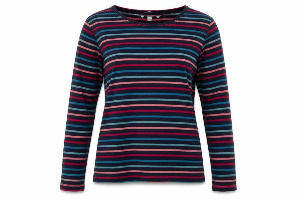 ISLE Women’s Multicoloured Striped Jersey Long Sleeve T-Shirt UK 10