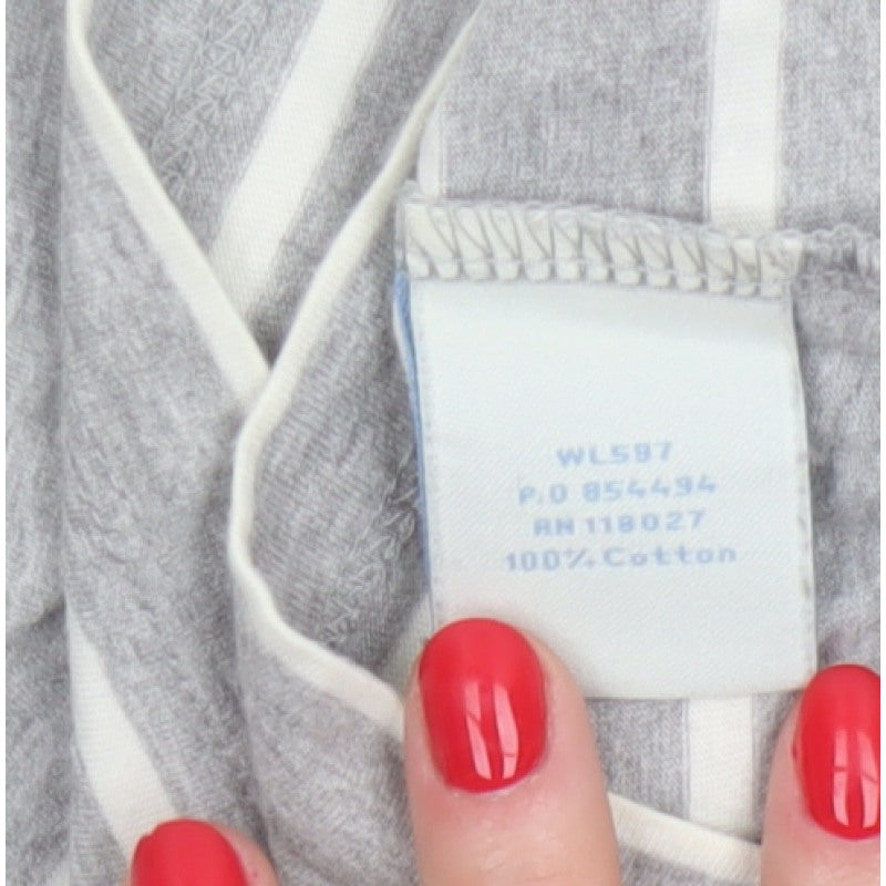 Boden Women Grey White Striped Cotton Tunic T-Shirt UK 12