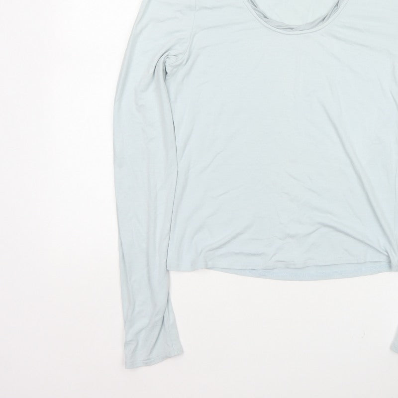 Fenn Wright Manson Women Blue UK 8 Viscose Scoop Neck Long Sleeve Top