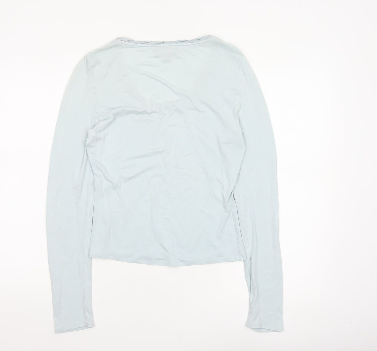Fenn Wright Manson Women Blue UK 8 Viscose Scoop Neck Long Sleeve Top