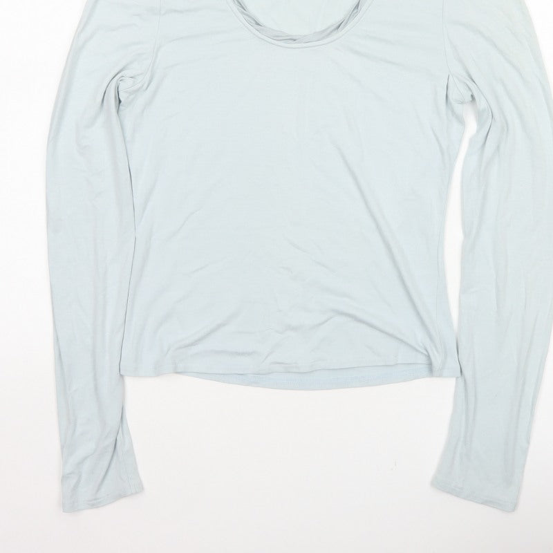 Fenn Wright Manson Women Blue UK 8 Viscose Scoop Neck Long Sleeve Top