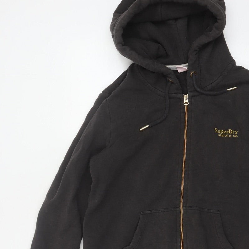 Superdry Women’s Black UK 14 Full Zip Hooded Logo Sweatshirt