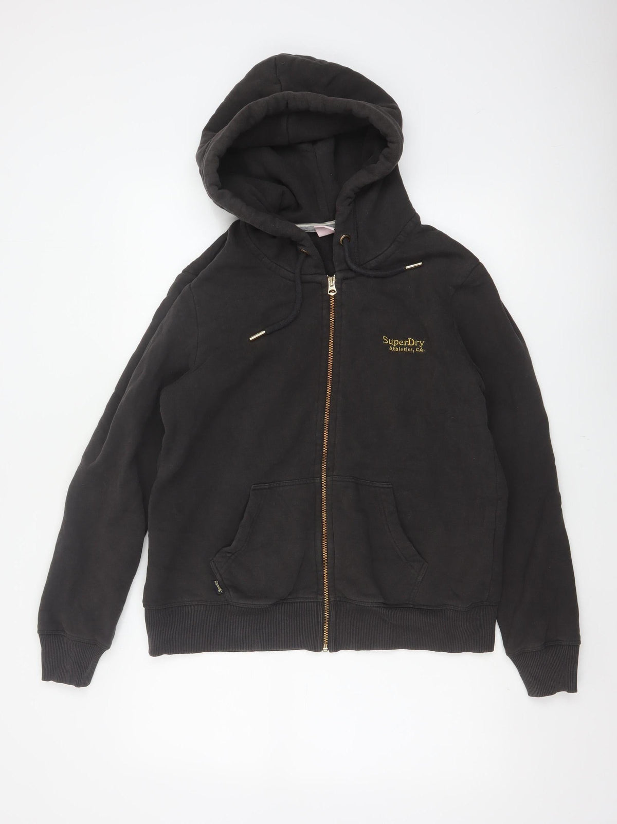 Superdry Women’s Black UK 14 Full Zip Hooded Logo Sweatshirt