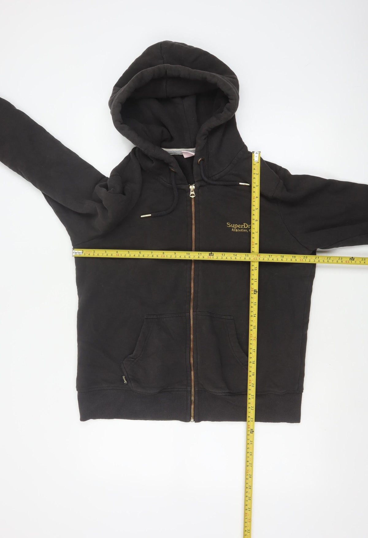 Superdry Women’s Black UK 14 Full Zip Hooded Logo Sweatshirt